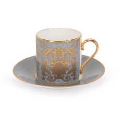 Acanthus Grey Coffee Cup And Saucer*Royal Collection Shop Outlet