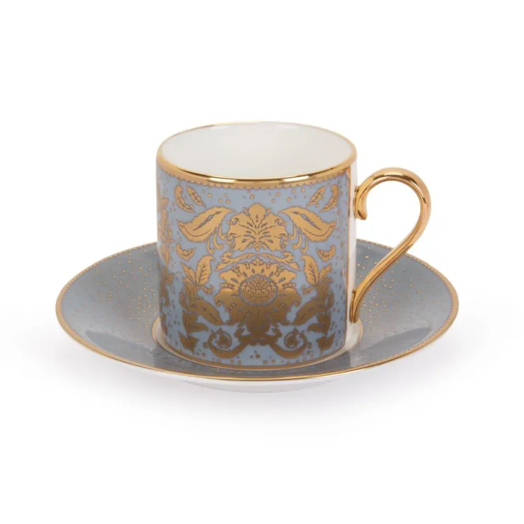 Acanthus Grey Coffee Cup And Saucer*Royal Collection Shop Outlet