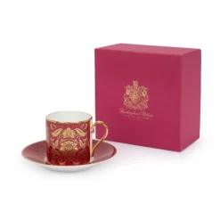 Acanthus Pink Coffee Cup And Saucer*Royal Collection Shop Clearance