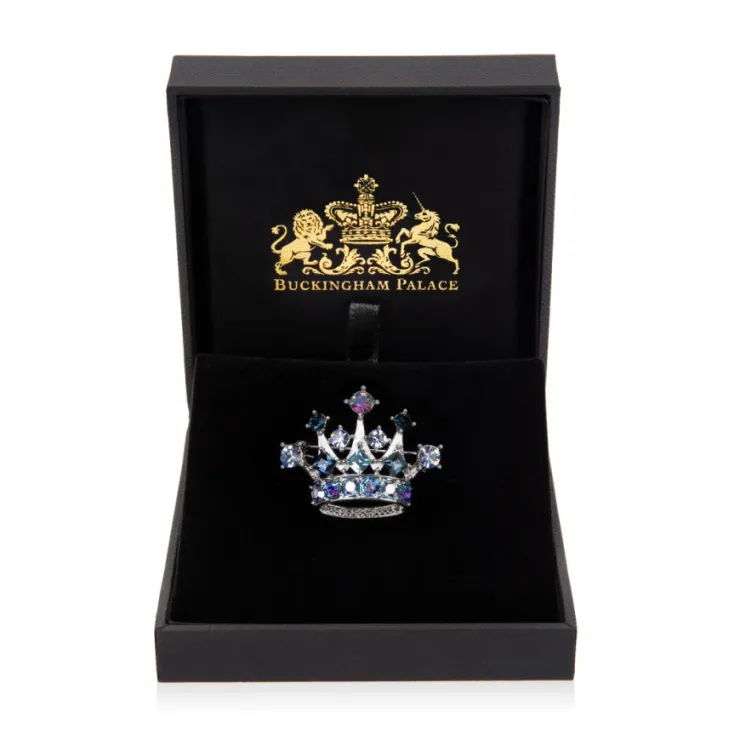 Blue And Silver Crown Brooch*Royal Collection Shop
