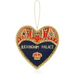 Buckingham Palace Navy And Red Heart Decoration*Royal Collection Shop