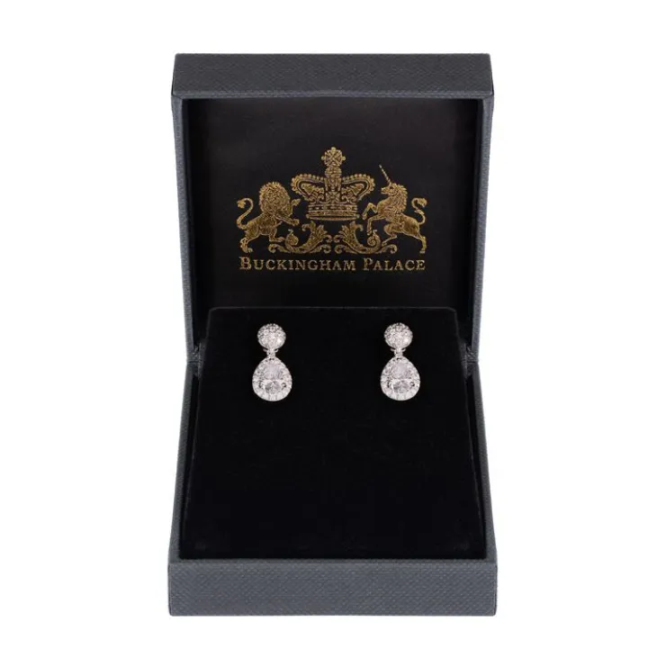 Silver Drop Teardrop Earrings*Royal Collection Shop