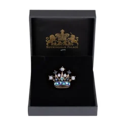 Small Blue Crystal Crown Brooch*Royal Collection Shop Sale