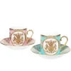 Special Edition Lustre Pink And Green Coffee Cup And Saucer*Royal Collection Shop Outlet
